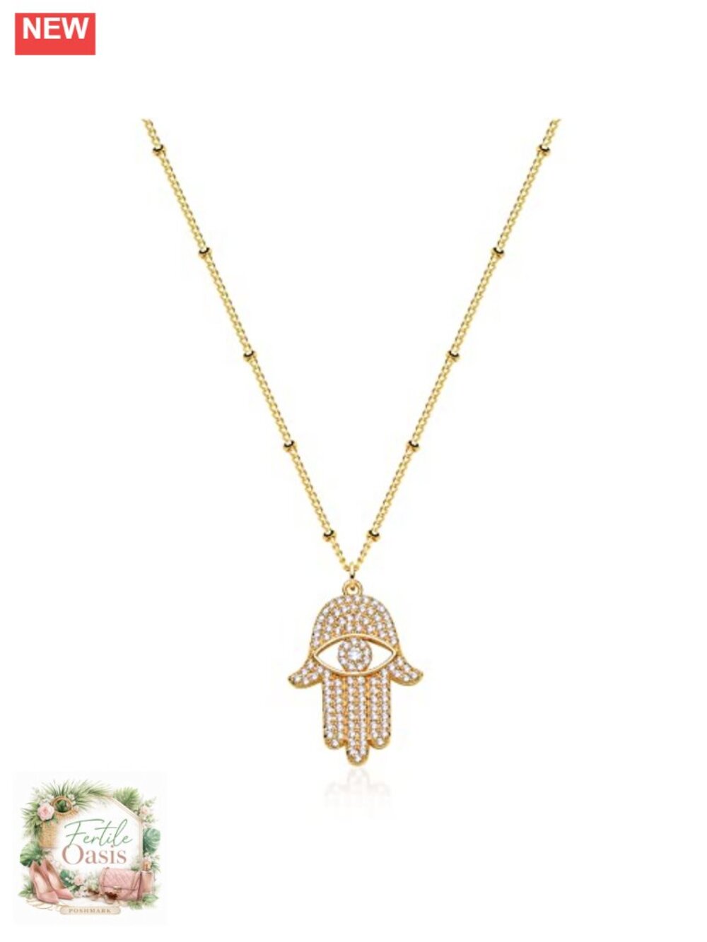 18K Gold Plated Evil Eye Necklace for Women, Dainty Cubic Zirconia Protection